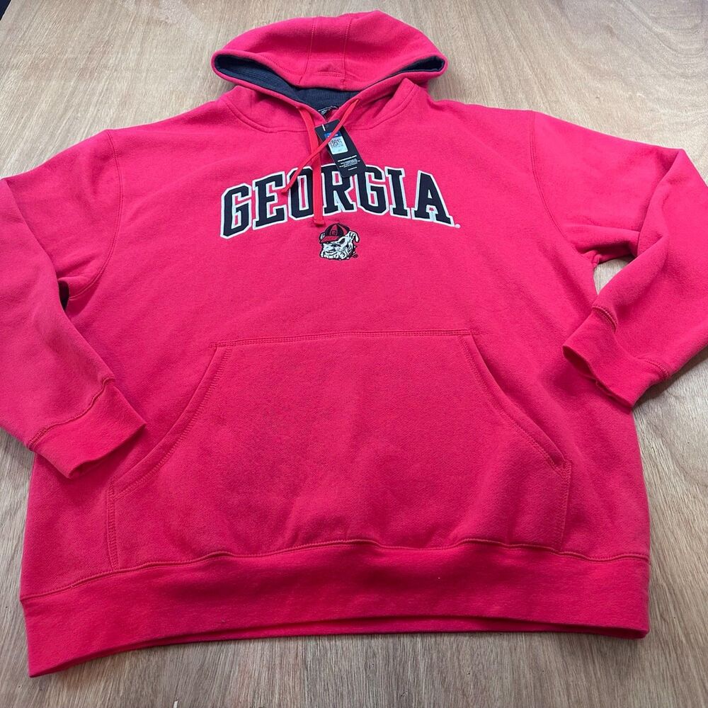 Champion Elite Mens Georgia Bulldogs Hoodie XL Red NCAA NWT Pullover Sweatshirt